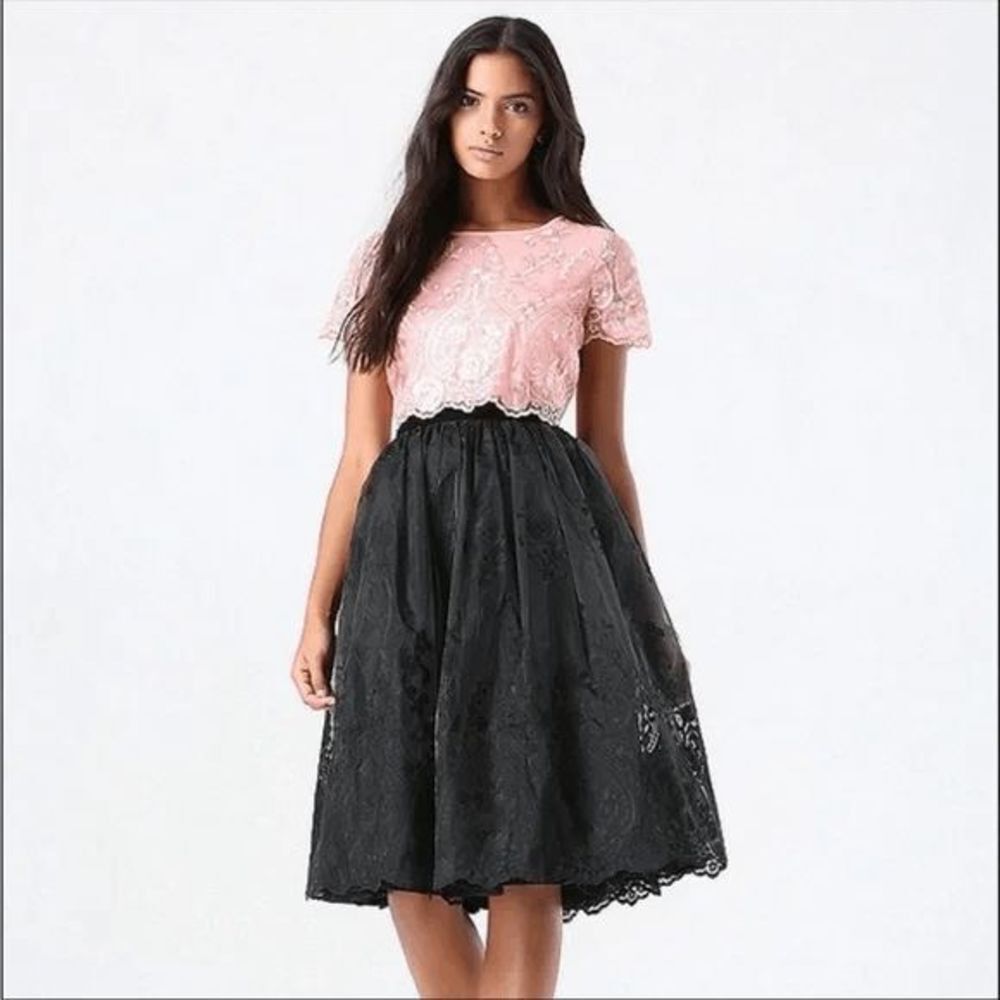 Bebe Orange Lace Scallop Hem Crop Top Women's Size‎ 0